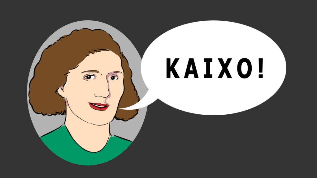 Araceli Sánchezek irribarre egin eta Kaixo! esan du